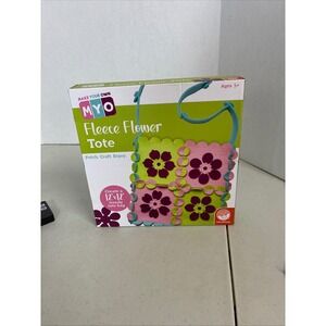MindWare MYO Fleece Flower Tote DIY No Sew Craft Kit Ages 8+ 12x12 Bag‎ New